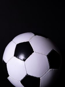 Preview wallpaper soccer ball, football, sports, черно-белый