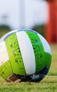 Preview wallpaper soccer ball, grass, green