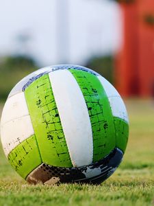 Preview wallpaper soccer ball, grass, green