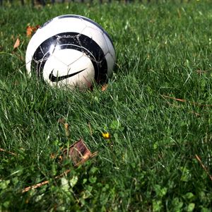 Preview wallpaper soccer ball, nike, grass