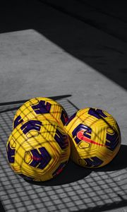 Preview wallpaper soccer balls, balls, football, yellow