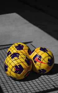 Preview wallpaper soccer balls, balls, football, yellow