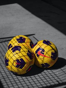 Preview wallpaper soccer balls, balls, football, yellow