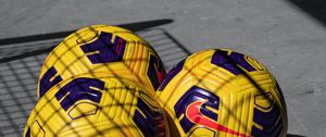 Preview wallpaper soccer balls, balls, football, yellow