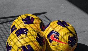 Preview wallpaper soccer balls, balls, football, yellow