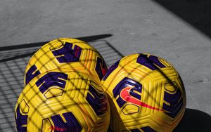 Preview wallpaper soccer balls, balls, football, yellow