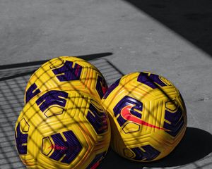 Preview wallpaper soccer balls, balls, football, yellow