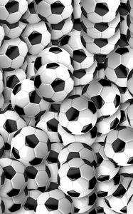 Preview wallpaper soccer balls, football, texture, many