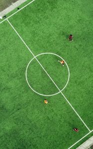 Preview wallpaper soccer field, football, match, aerial view