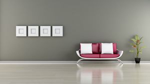 Preview wallpaper sofa, cushions, tub, plant, frame
