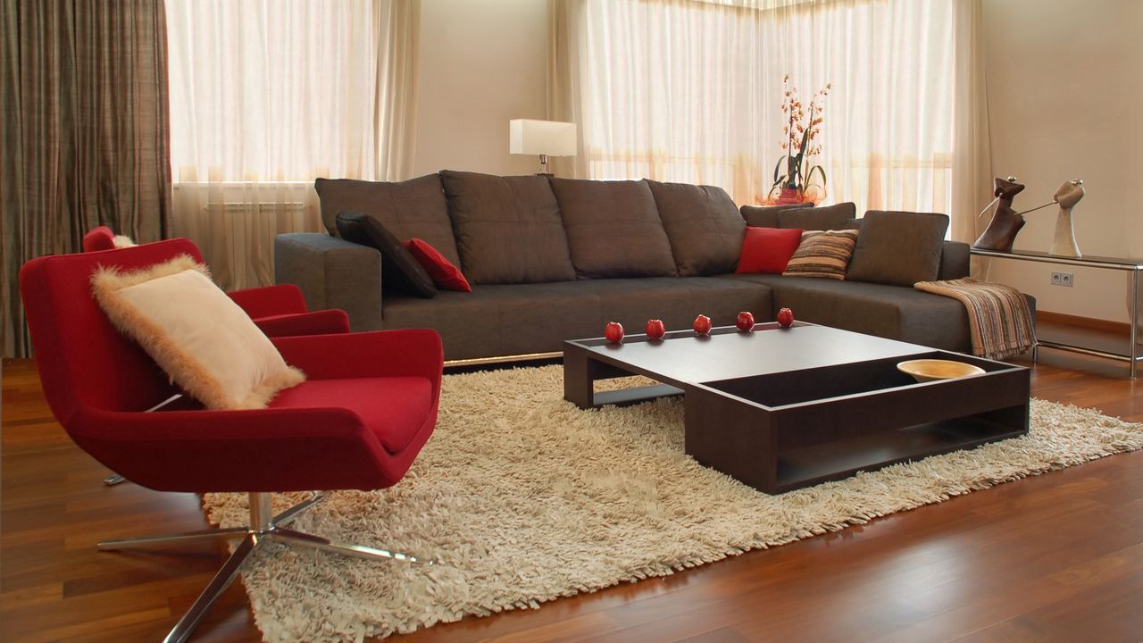 Wallpaper sofa, design, interior design, apartment, room, red, chair, style