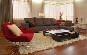 Preview wallpaper sofa, design, interior design, apartment, room, red, chair, style