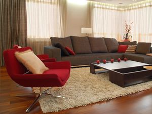 Preview wallpaper sofa, design, interior design, apartment, room, red, chair, style