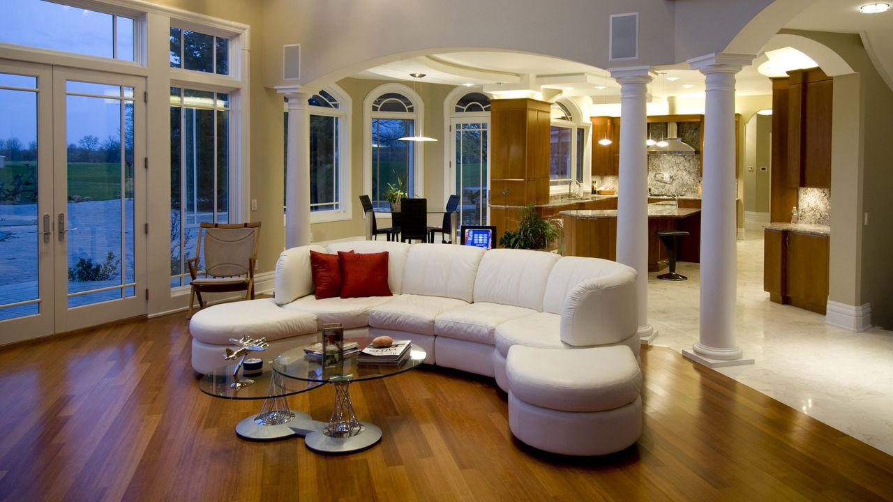 Wallpaper sofa, design, magazines, interior design, apartment, room, red, cushions, style, table