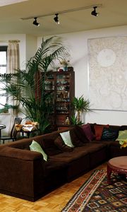 Preview wallpaper sofa, flowers, carpet, table, interior