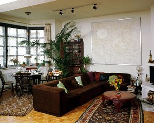 Preview wallpaper sofa, flowers, carpet, table, interior