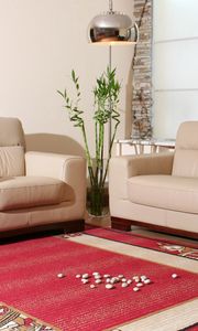 Preview wallpaper sofa, flowers, carpets, interior