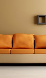 Preview wallpaper sofa, furniture, leather, orange, beige
