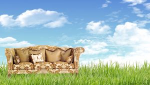 Preview wallpaper sofa, grass, nature, furniture