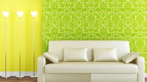 Preview wallpaper sofa, lamps, wall, wallpaper, style