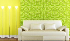 Preview wallpaper sofa, lamps, wall, wallpaper, style