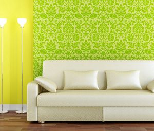 Preview wallpaper sofa, lamps, wall, wallpaper, style