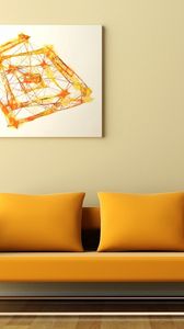 Preview wallpaper sofa, paintings, lamps, abstraction, parquet