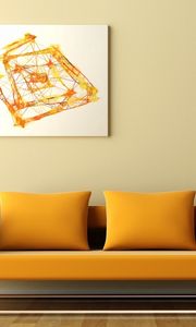 Preview wallpaper sofa, paintings, lamps, abstraction, parquet