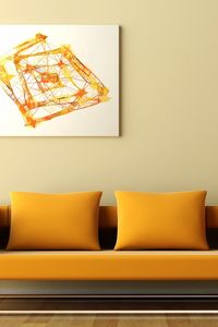 Preview wallpaper sofa, paintings, lamps, abstraction, parquet