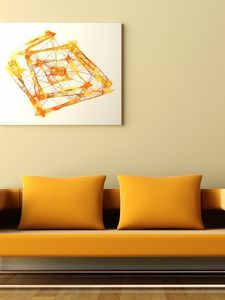 Preview wallpaper sofa, paintings, lamps, abstraction, parquet