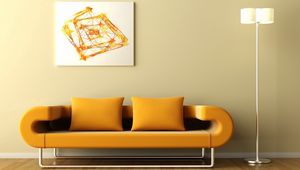 Preview wallpaper sofa, paintings, lamps, abstraction, parquet