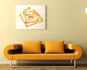 Preview wallpaper sofa, paintings, lamps, abstraction, parquet