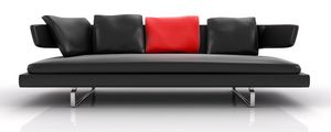 Preview wallpaper sofa, pillows, leather, white background, graphics