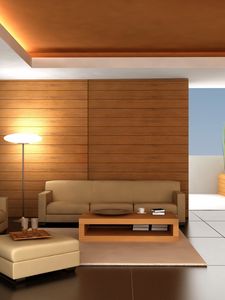 Preview wallpaper sofa, table, lamp, room, modern