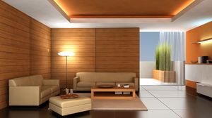 Preview wallpaper sofa, table, lamp, room, modern