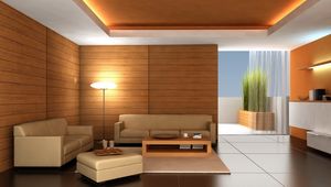 Preview wallpaper sofa, table, lamp, room, modern