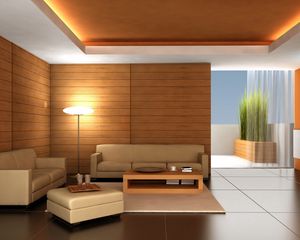 Preview wallpaper sofa, table, lamp, room, modern