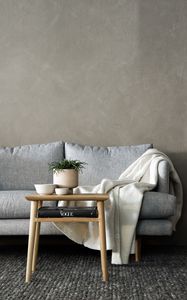 Preview wallpaper sofa, table, pots, plants, interior