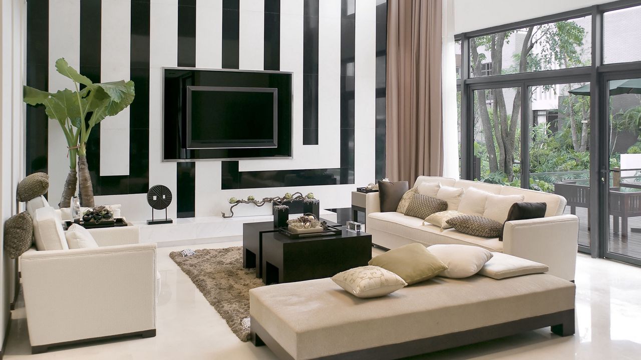 Wallpaper sofas, desks, furniture, television, living, style, modern