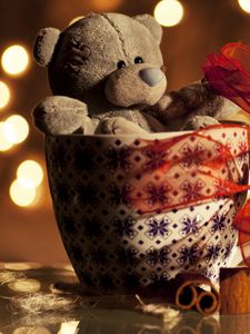 Preview wallpaper soft toy, cup, bow