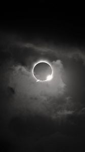 Preview wallpaper solar eclipse, eclipse, sun, bw, dark