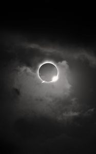 Preview wallpaper solar eclipse, eclipse, sun, bw, dark