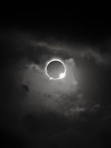 Preview wallpaper solar eclipse, eclipse, sun, bw, dark