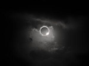 Preview wallpaper solar eclipse, eclipse, sun, bw, dark