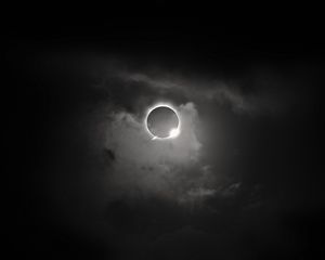 Preview wallpaper solar eclipse, eclipse, sun, bw, dark