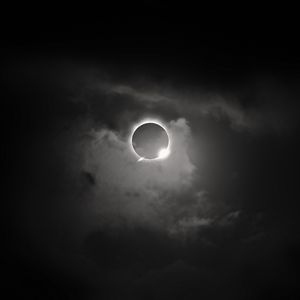 Preview wallpaper solar eclipse, eclipse, sun, bw, dark