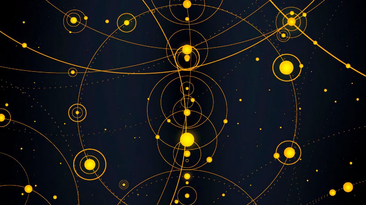Wallpaper solar system, circles, lines, dotted lines