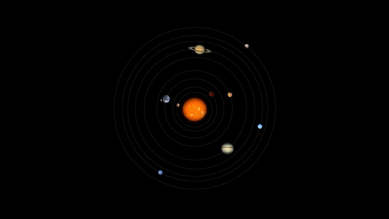 Wallpaper solar system, planets, space, astronomy, circles
