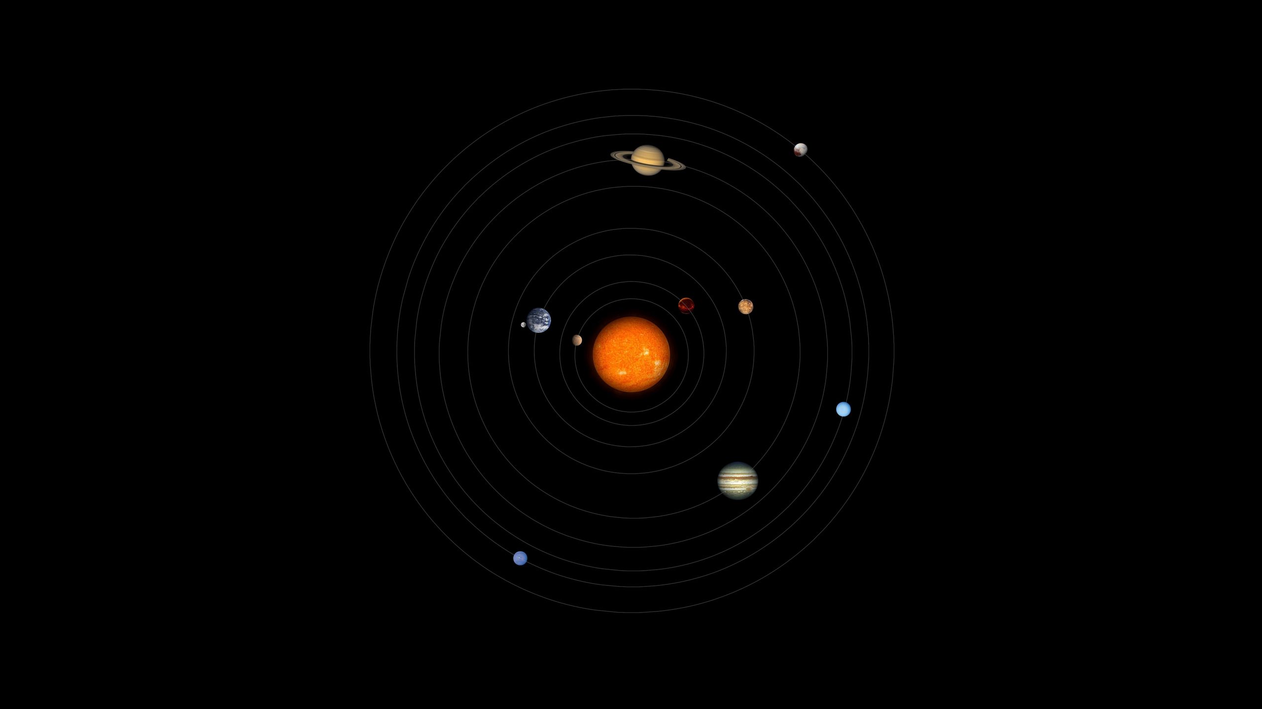 Download wallpaper 2560x1440 solar system, planets, space, astronomy ...