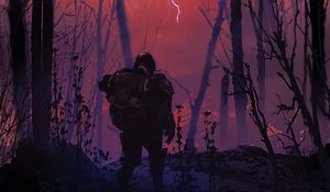 Preview wallpaper soldier, silhouette, sci-fi, fantasy, art